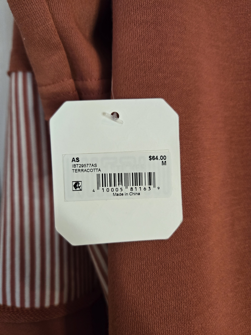 Altar'd State Rust Long-Sleeve Polo with Cream Collar, Size Medium, NWT - Picture 6 of 7